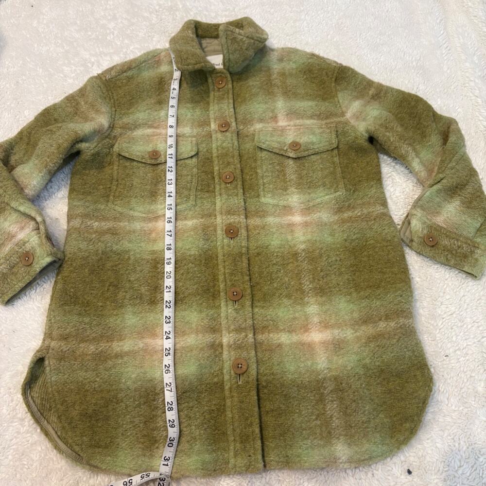 Aritzia Wilfred Ganna Plaid Jacket Wool Blend Green M Preppy College Chic Glam - Picture 4 of 6
